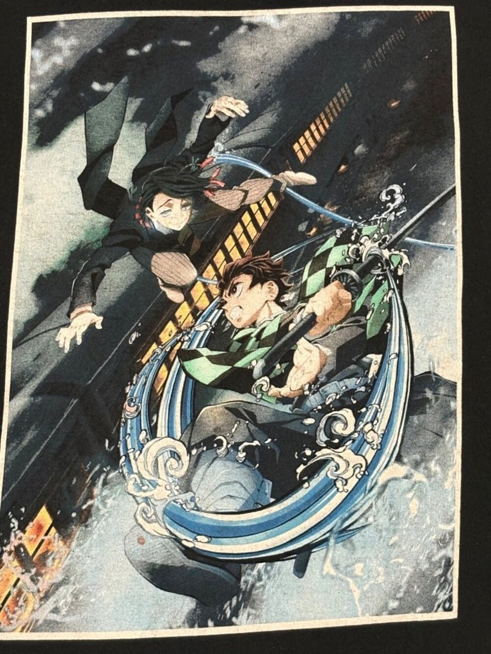 Demon Slayer Mugen Train Black Graphic Tee Tanjiro & Nezuko Adult Medium T-Shirt - Picture 4 of 9